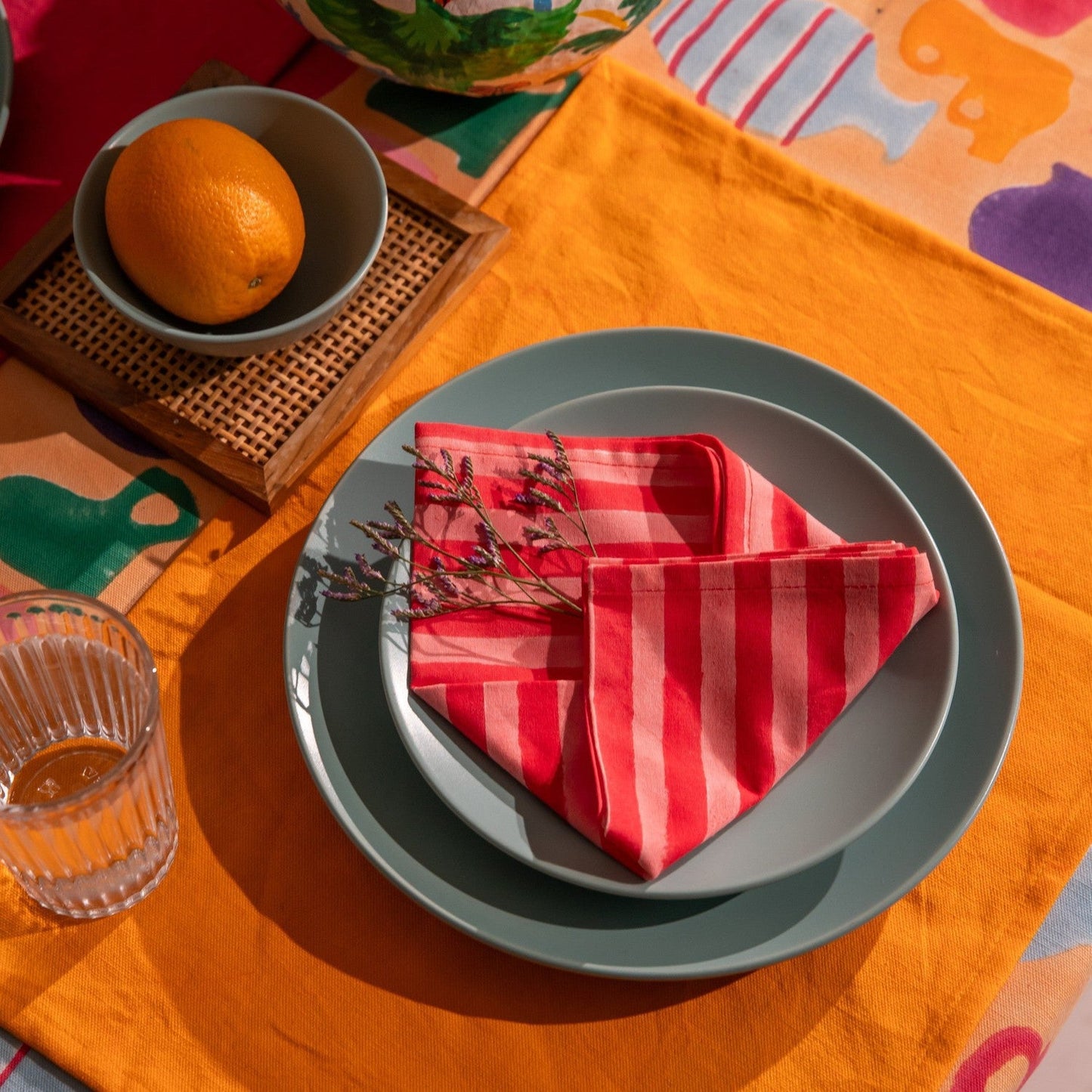 Colorful Medley of Pots Table Linen Set