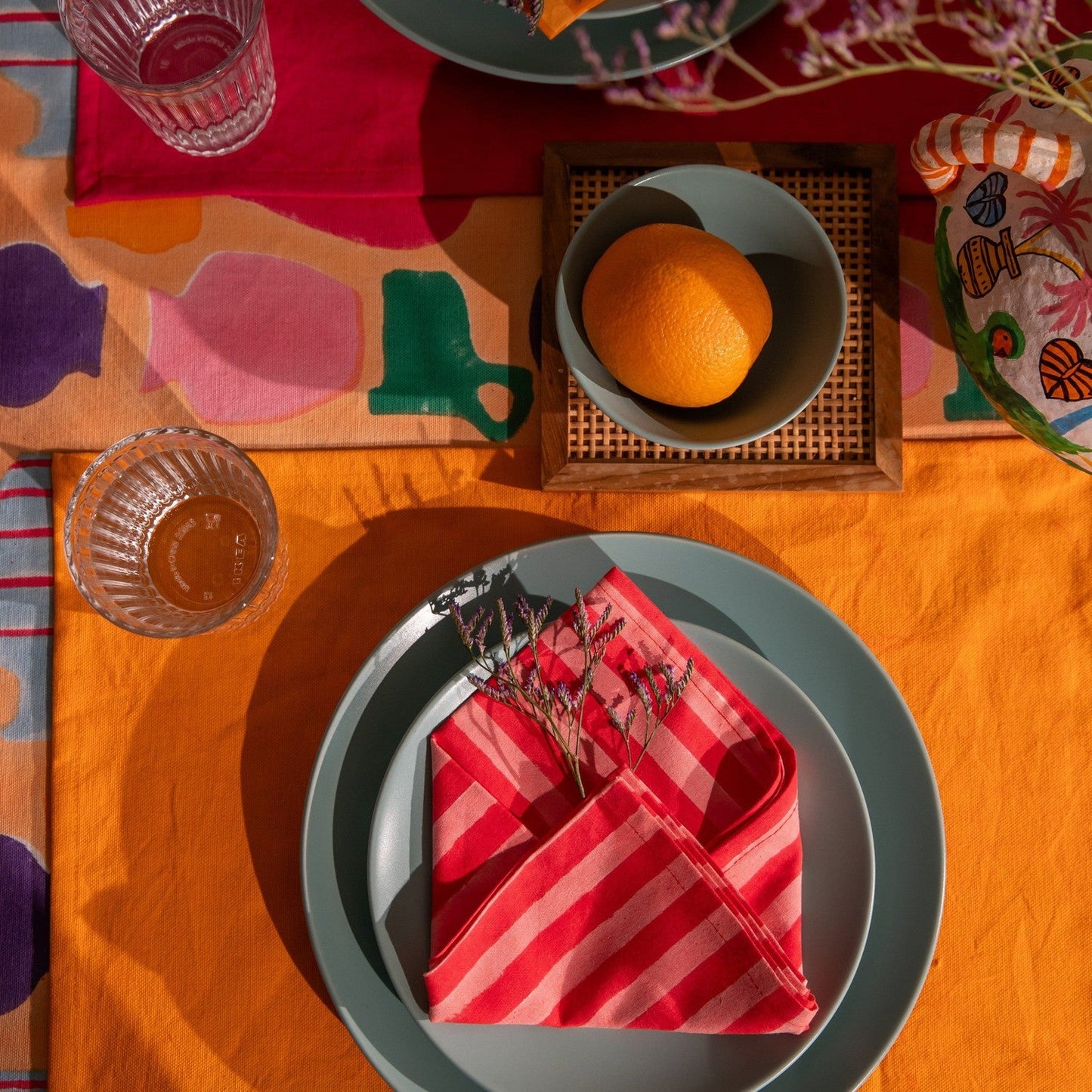 Colorful Medley of Pots Table Linen Set