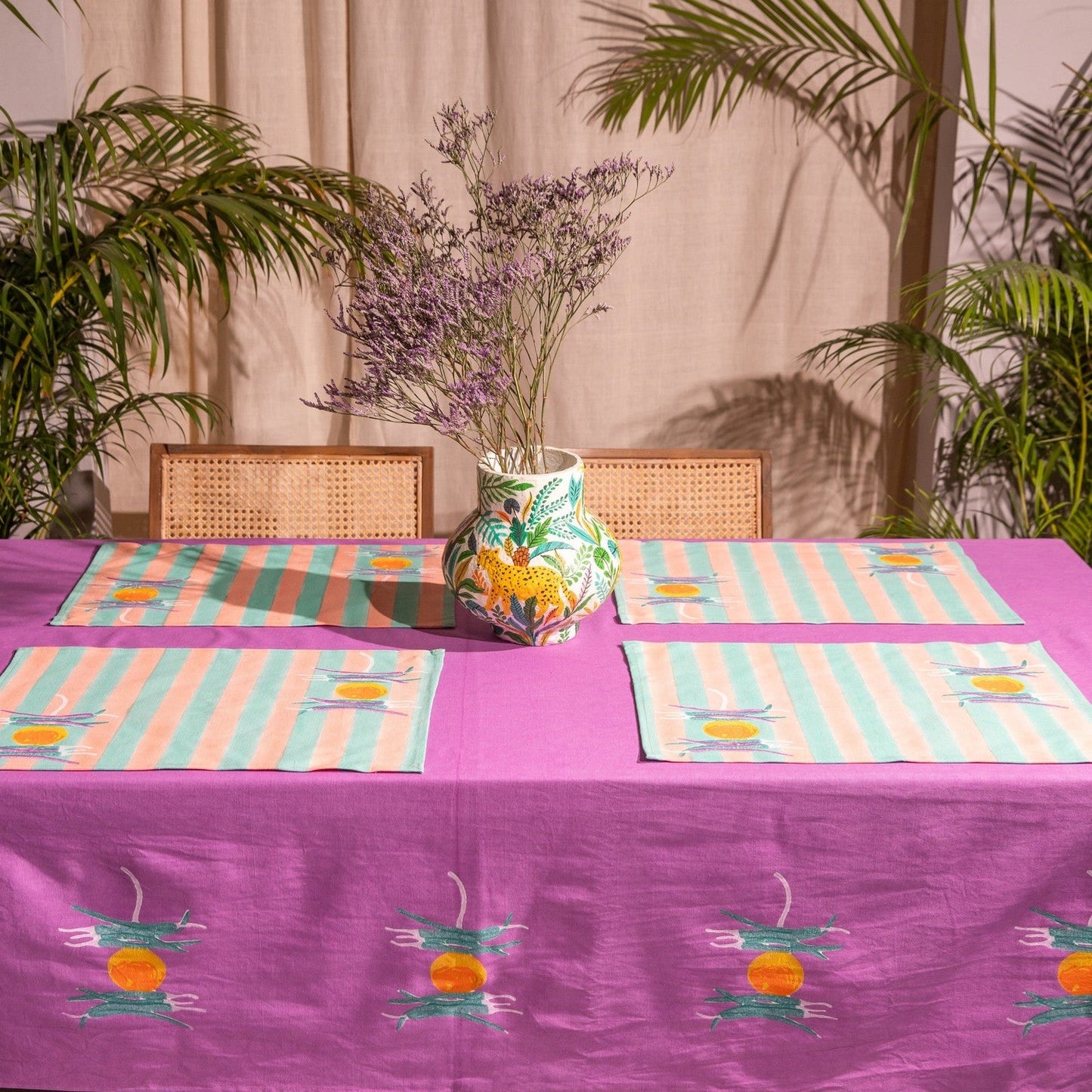 Colorful Nimbu Mirchi Table Linen Set