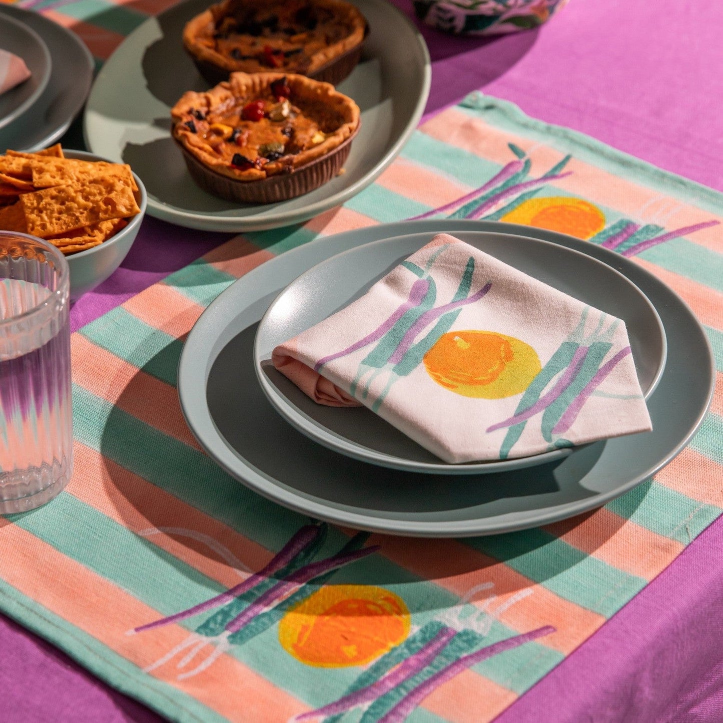 Colorful Nimbu Mirchi Table Linen Set