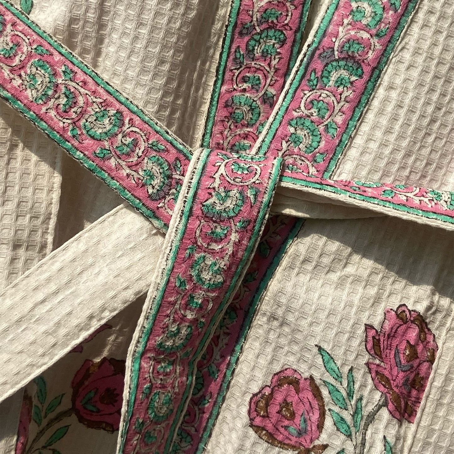 Floral Amaryllis Blockprinted Bathrobe