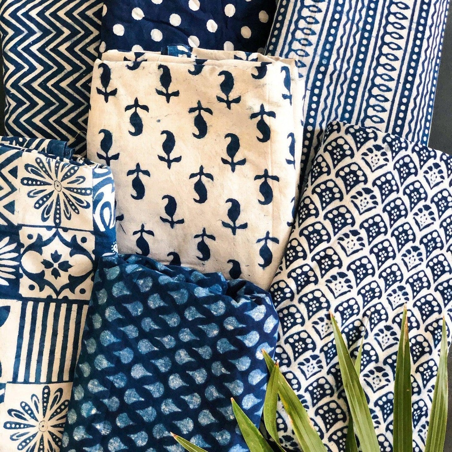 Indigo Multi Blockprint Fabric