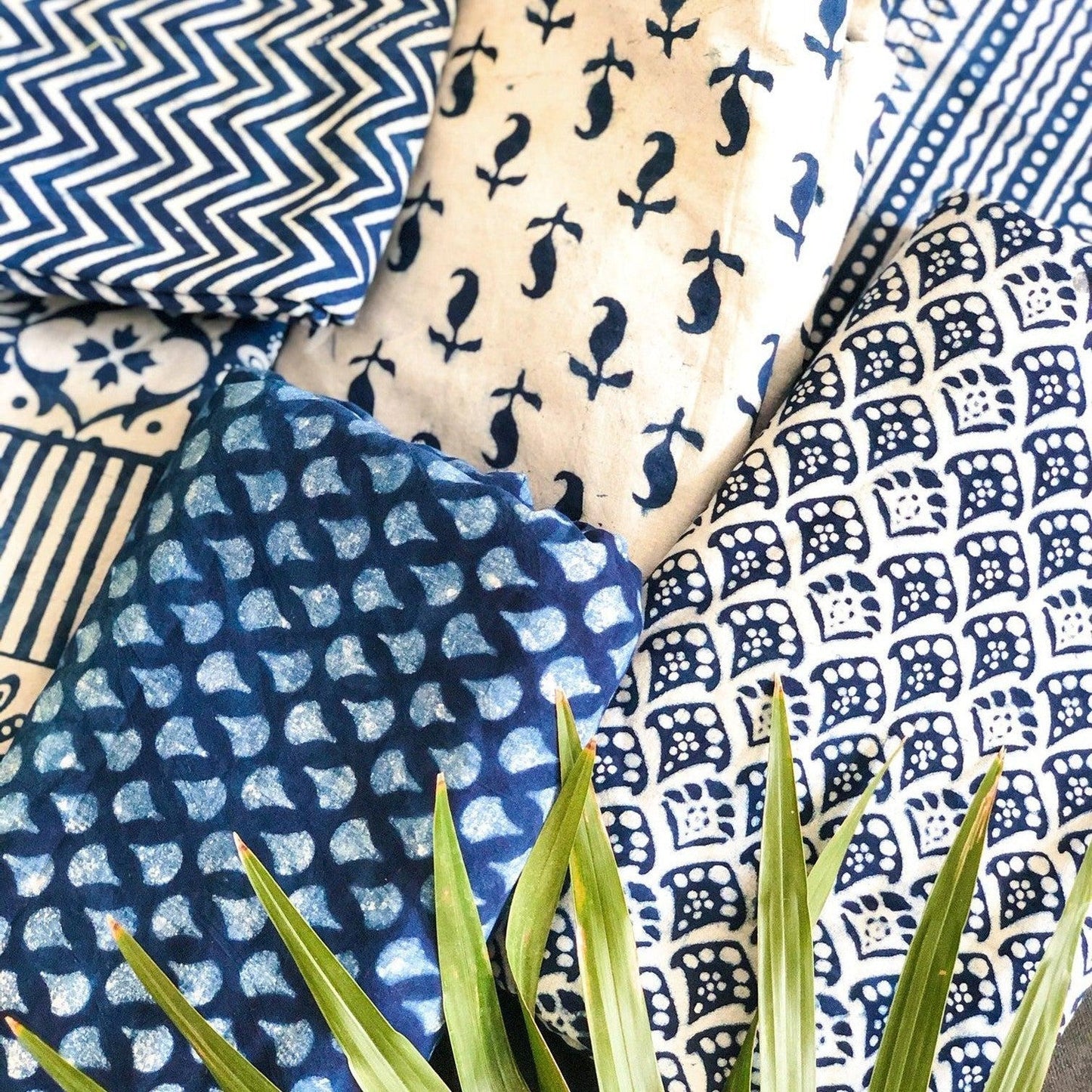 Indigo Multi Blockprint Fabric