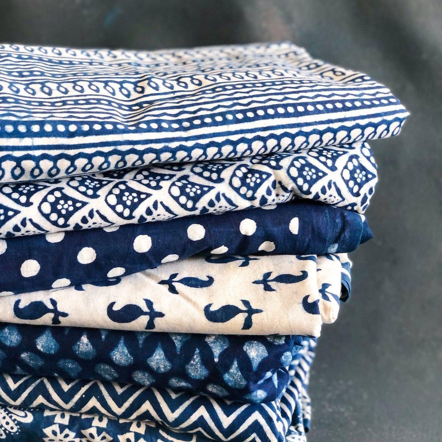 Indigo Multi Blockprint Fabric