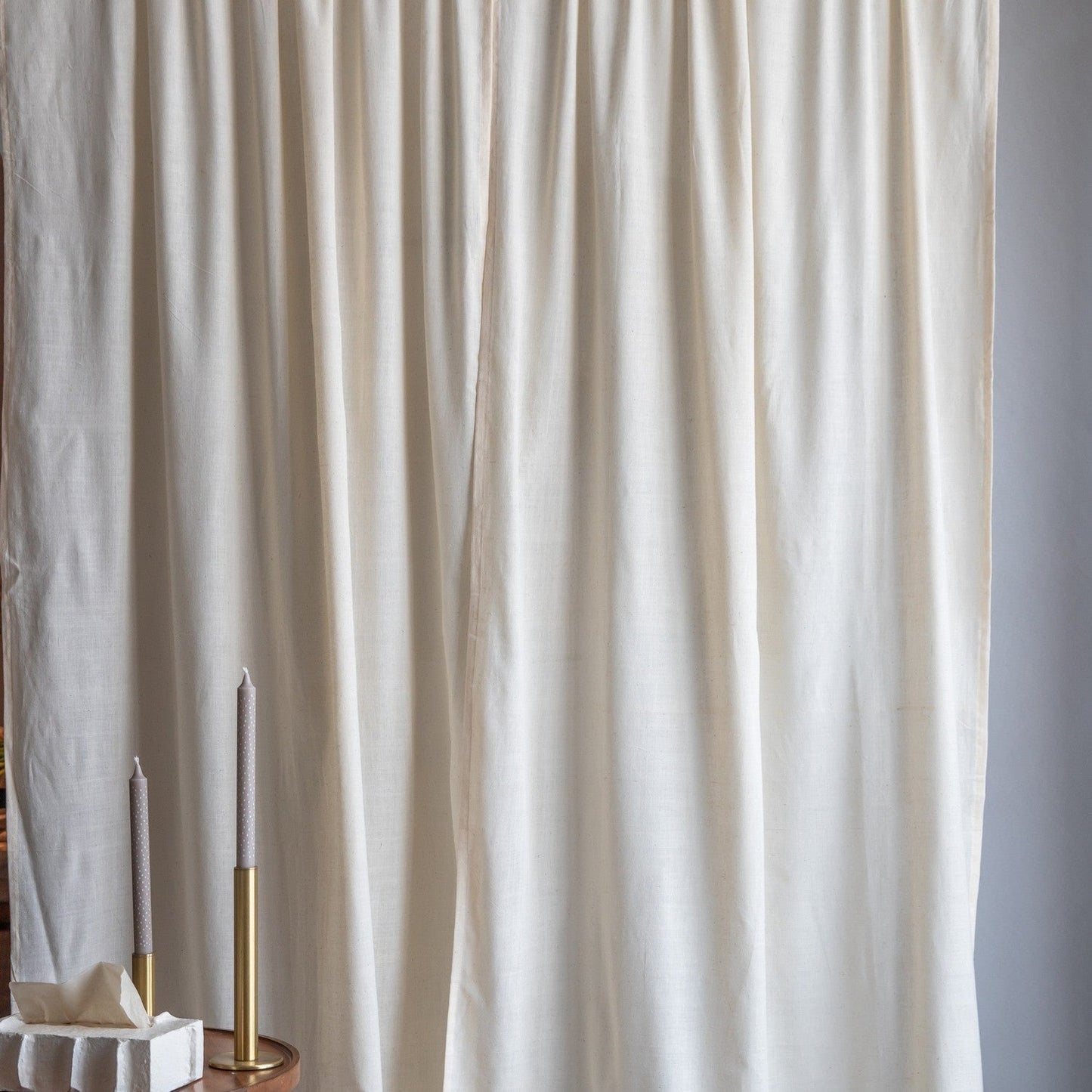 Plain Off White Khadi Handwoven Curtain