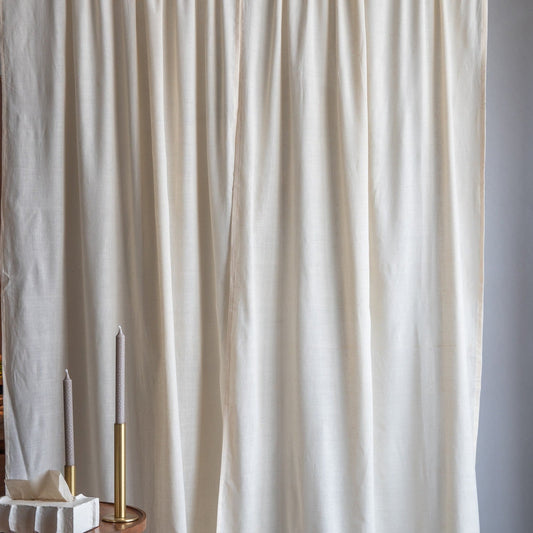 Plain Off White Khadi Handwoven Curtain