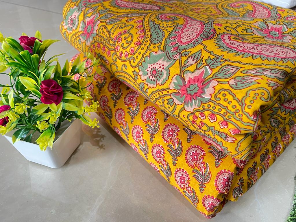 Jaipuri Cotton Fabric Combo Mix & Match Screen Printed Designs